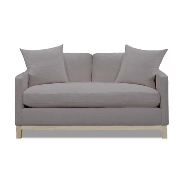 New Heights Delano 62 in. W Gray Charcoal Linen Blend 2-Seater Loveseat with Performance Fabric