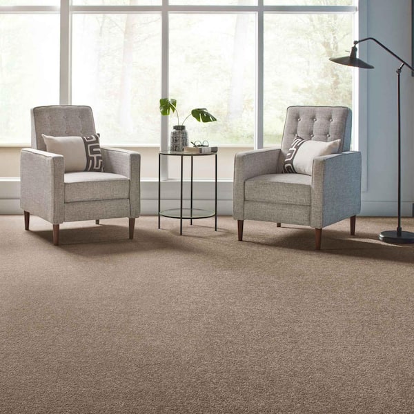 Gemini II - Tudor Brown - 56 oz. Polyester Texture Installed Carpet
