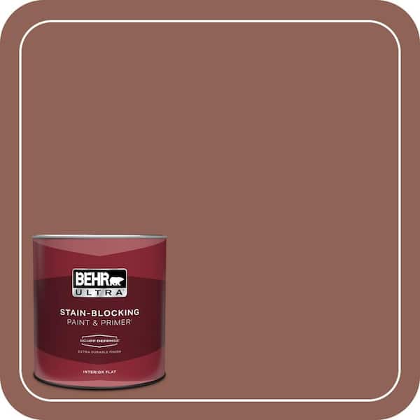 BEHR ULTRA 1 qt. #BXC-57 Raw Sienna Extra Durable Flat Interior Paint & Primer