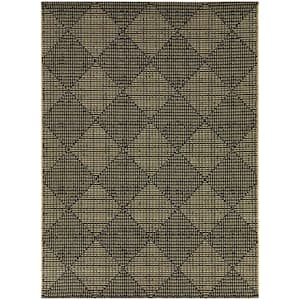 Chasewood Dark Brown 7 ft. x 9 ft. Geometric Indoor/Outdoor Area Rug