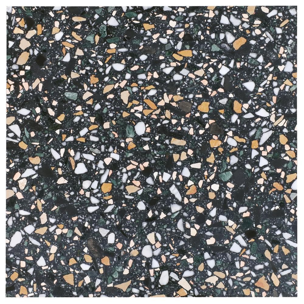 Cava Notte 24x24 Black and White Marble Tile