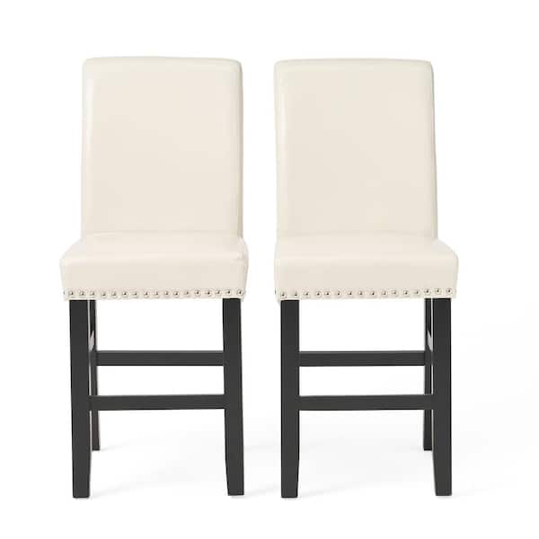 Noble House Lisette 41 in. Ivory Counter Stools (Set of 2)