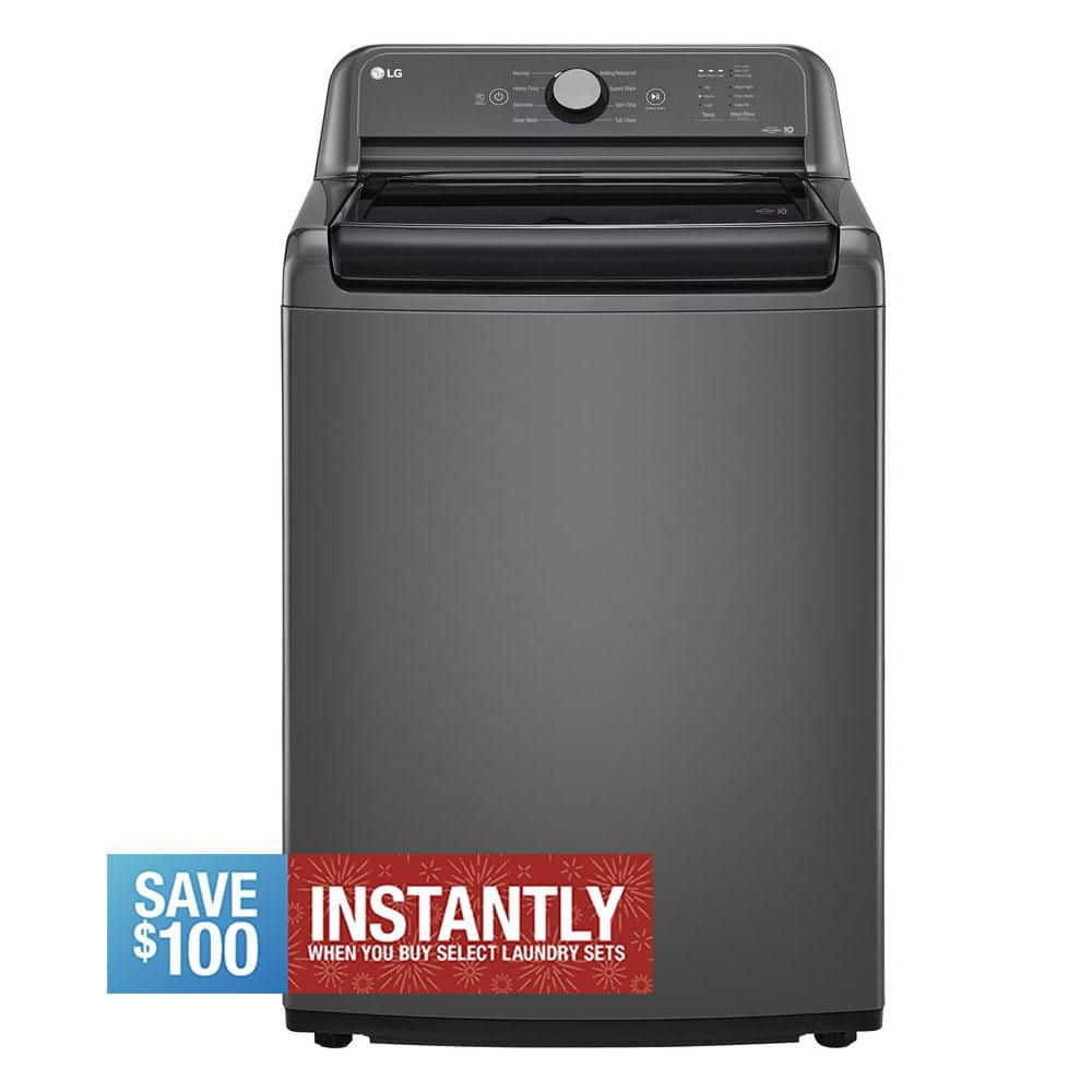 4.1 cu. ft. Top Load Washer in Monochrome Grey with 4-Way Agitator, NeveRust Drum, SlamProof Glass Lid, and True Balance
