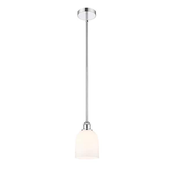 Innovations Bella 100-Watt 1-Light Polished Chrome Shaded Mini Pendant Light with Painted Glass Shade