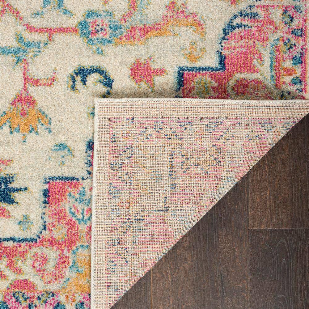 Passion Floral Symphony Blue Rectangular 6'7" x 9'6" Synthetic Rug