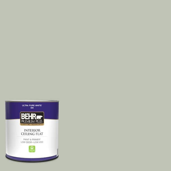 BEHR PREMIUM PLUS 1 qt. #PPU11-11 Summer Green Ceiling Flat Interior Paint