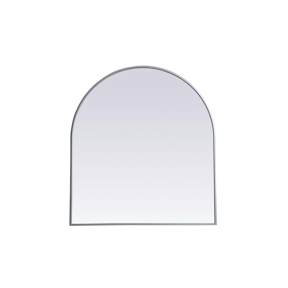 Simply Living 33 in. W x 36 in. H Arch Metal Framed Silver Mirror