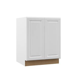 Designer Series Elgin Assembled 27x34.5x21 in. Full Door Height Bathroom Vanity Base Cabinet in White
