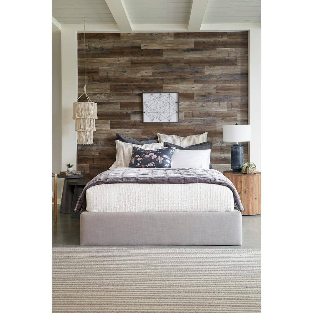 Blazed Barnwood Brown Blend Peel and Stick Vinyl Plank Flooring