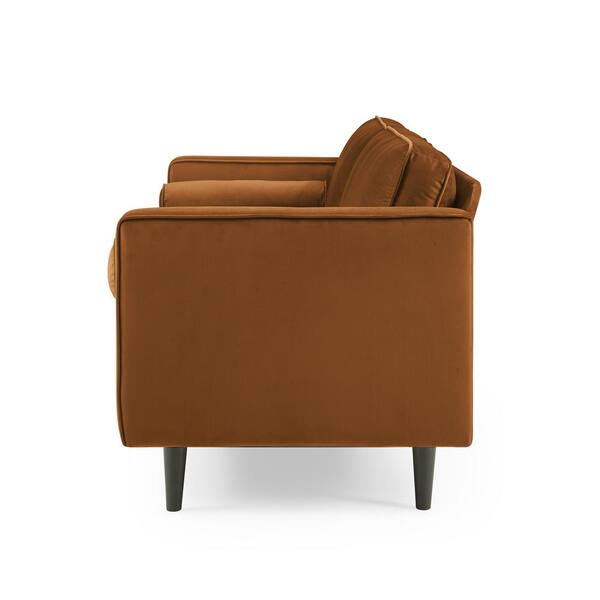 MINIMORE Zakari 81.5 in. W Square Arm Velvet Mid-Century 3