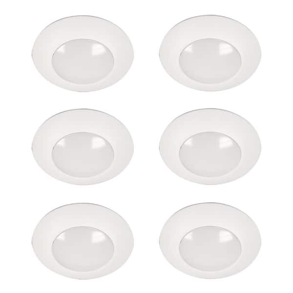 HLC 4 in. 3000K Integrated LED Recessed Light Trim (6-Pack)