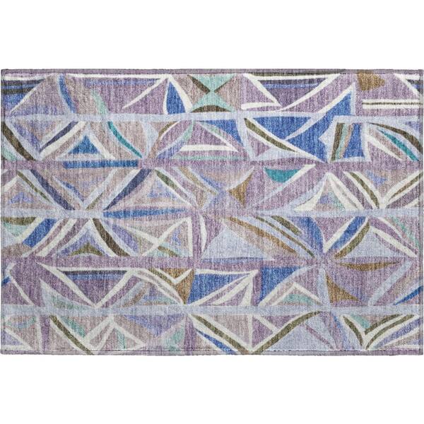 Mayfield Premium Machine Washable Abstract AMF2253 Lavender 2 ft. x 3 ft. Accent Rug