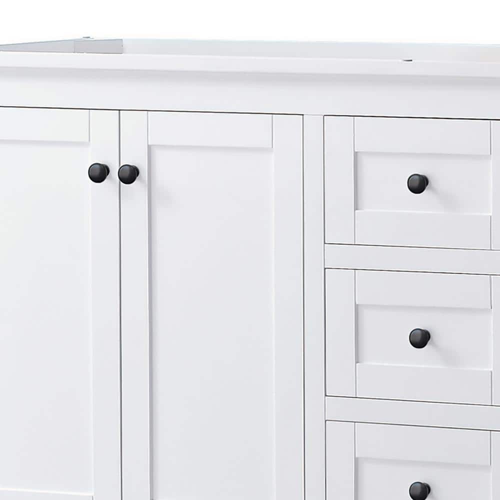 Avery 72" White Double Freestanding Vanity with Matte Black Hardware