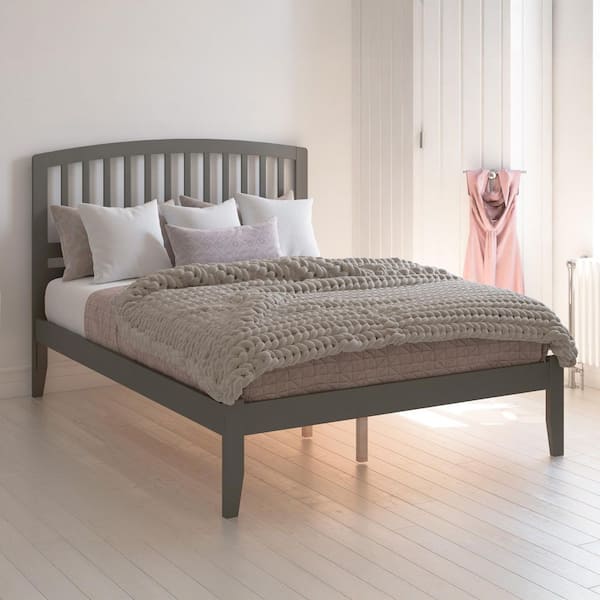 AFI Richmond King Platform Bed with Open Foot Board in Grey