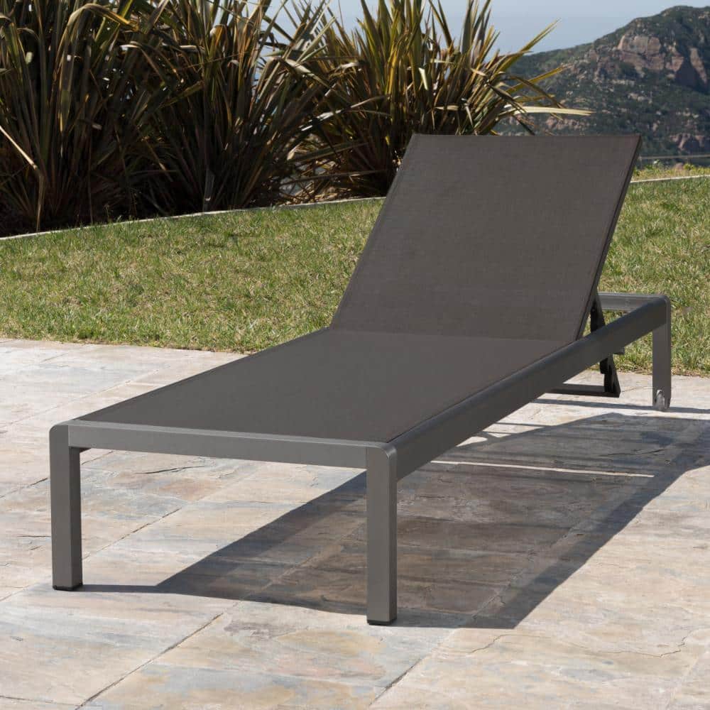 Gray Outdoor Mesh Chaise Lounge with Adjustable Back & Aluminum Frame price history on PriceWatchPro