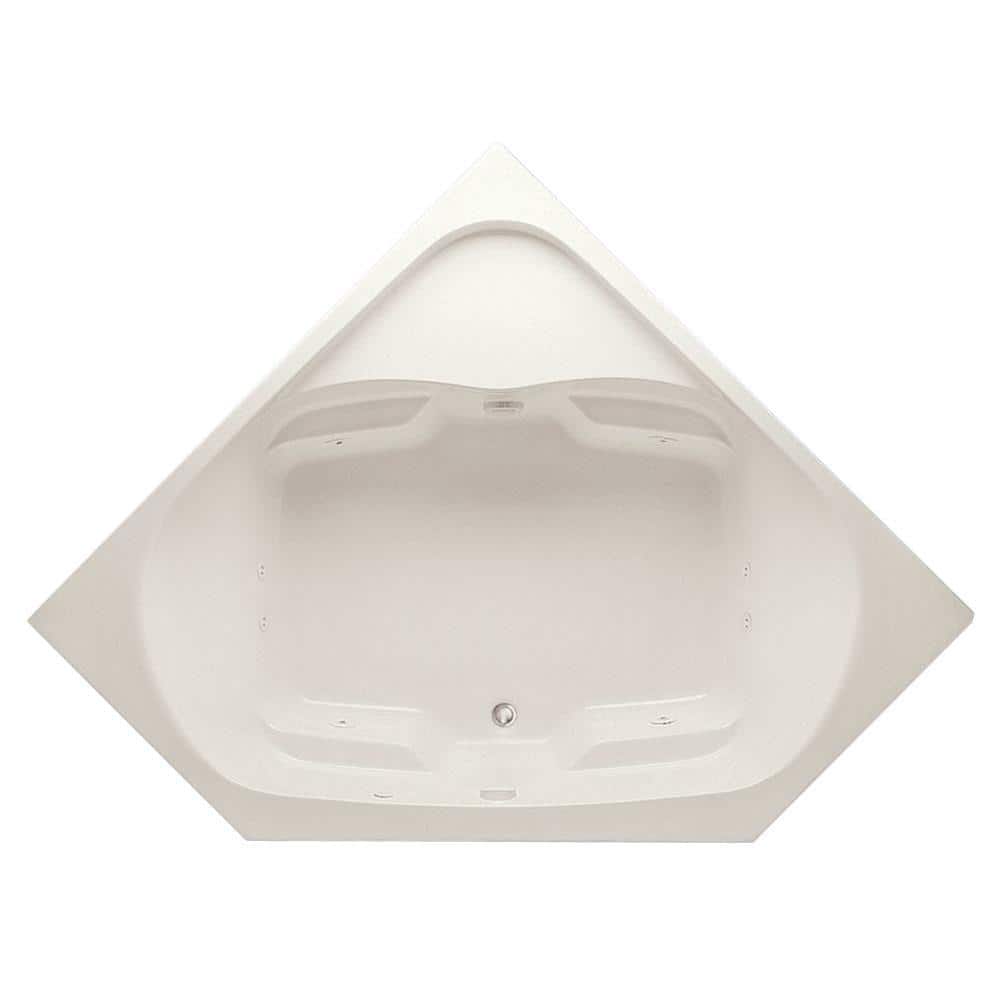 Cavalcade 60 in. Corner Drop-In Whirlpool Bathtub with Heater Acrylic Cente