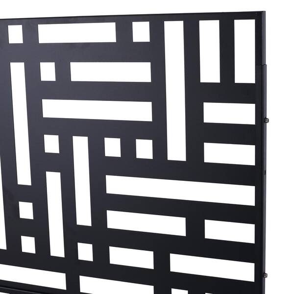 cadeninc 4 ft. x 6.33 ft. Black Steel Privacy Screen Fence Panels