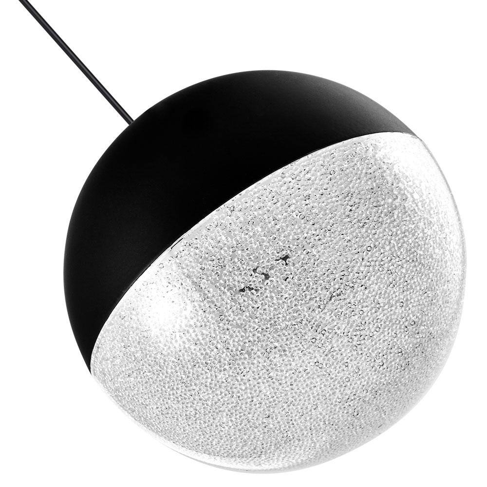 Matte Black Glass LED Jar Pendant Light