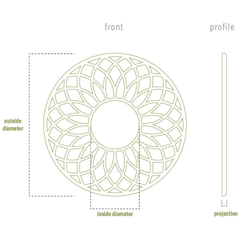 Antiqued Pale Gold 24" PVC Pierced Ceiling Medallion