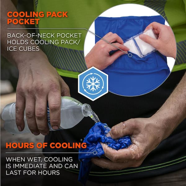Ergodyne Chill-Its 6482 S/M Blue Cooling Neck Gaiter Bandana