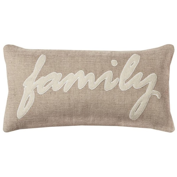 Tan Solid Polyester 11 in. x 21 in. Throw Pillow