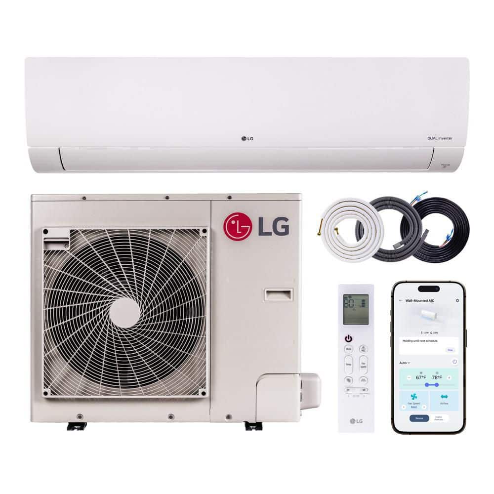 LG 20 SEER2 36,000 BTU Wi-Fi ready Duct-free Mini Split Heater & Air ...