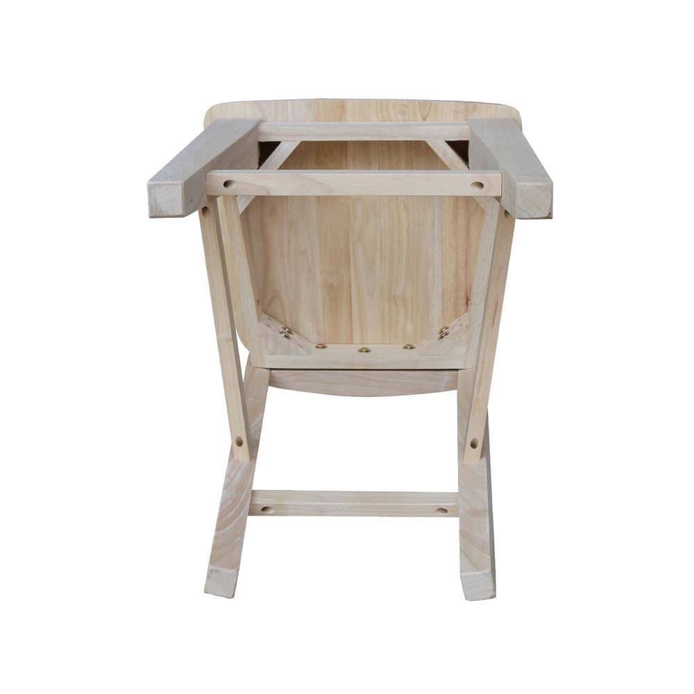 Rustic Farmhouse 24" Solid Wood Counter-Height Stool, Natural Finish