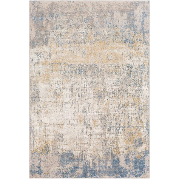 Livabliss Halina Blue 5 ft. 3 in. x 7 ft. 3 in. Distressed Area Rug