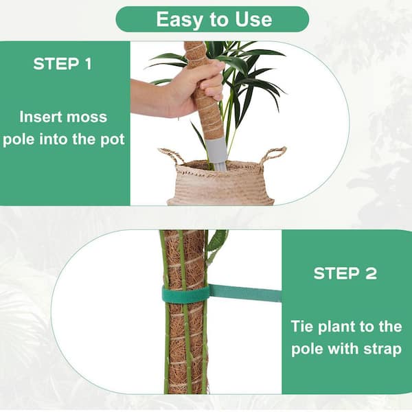 OGETFUUR 1 Pack 40 in. Moss Poles Coco Coir Plant Pole Moss Plant