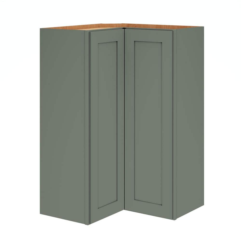QuickShip Cottage 36 in. W x 12 in. D x 36 in. H Assembled Plywood Shaker L-Shaped Corner Standard Cabinet in Conifer price history on PriceWatchPro