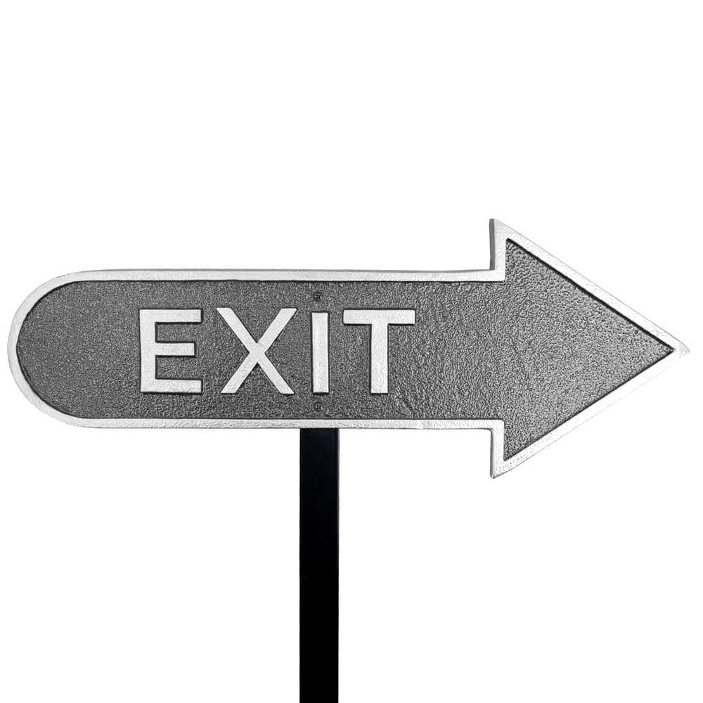"6"" x 15.5"" Right Arrow Exit Statement Plaque Sign with Lawn Stake-Swedish Iron" price history on PriceWatchPro