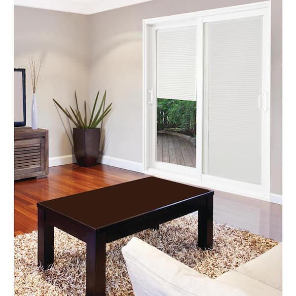 72 in. x 80 in. Double Sliding Patio Door with Internal Mini Blinds