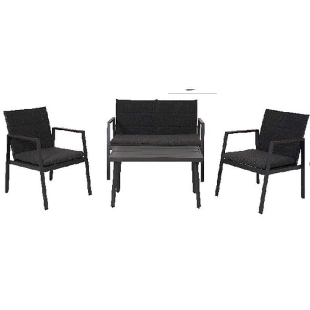 Paces Lake 4-Piece Metal Patio Conversation Set with Dark Grey Cushions price history on PriceWatchPro