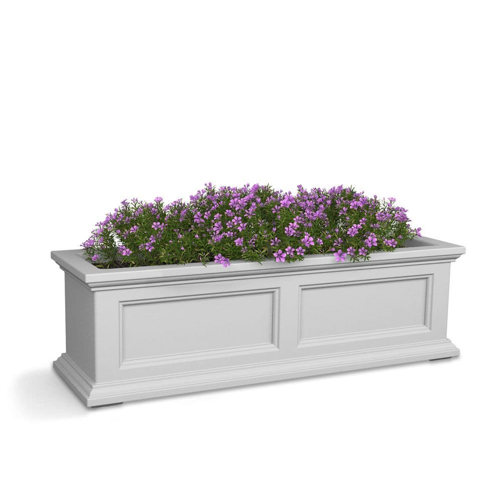 White 36" Traditional Resin Self-Watering Window Box Planter