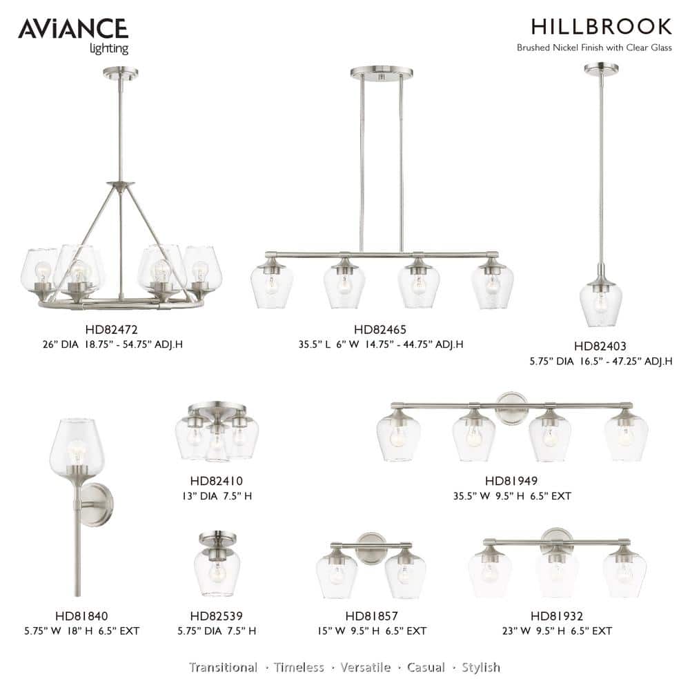 Brushed Nickel 3-Light Vanity Sconce with Clear Glass Shades