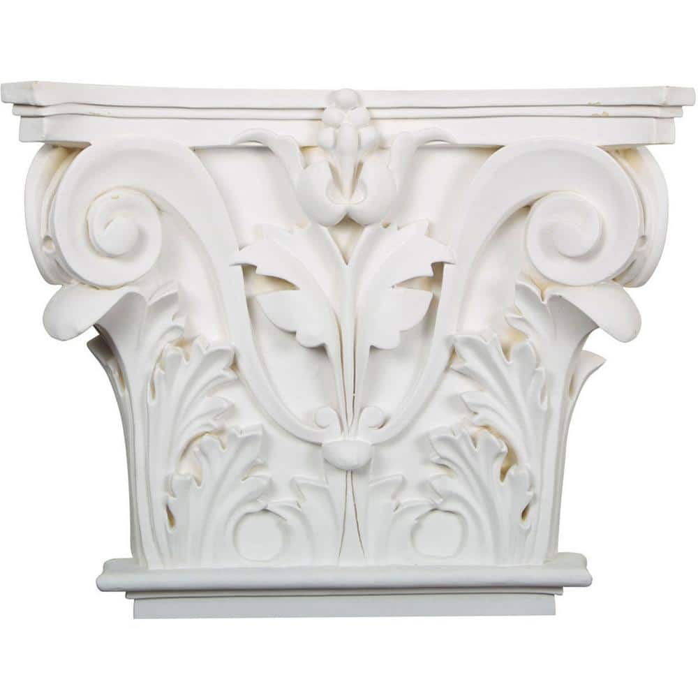 White Polyurethane Acanthus Leaf Onlay Capital for Pilasters