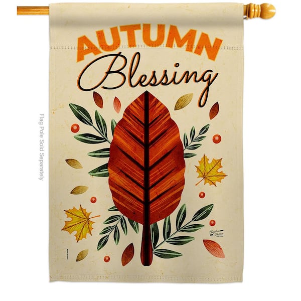 Angeleno Heritage MADE AND DESIGNED LOS ANGELES CALIFORNIA 28 in. x 40 in. Blessing Autumn Harvest House Flag 2-Sided Fall Decorative Vertical Flags