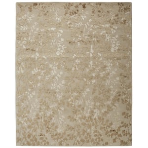 Khalo Gold/Beige/Pearl 9 ft. x 12 ft. Floral Wool Area Rug
