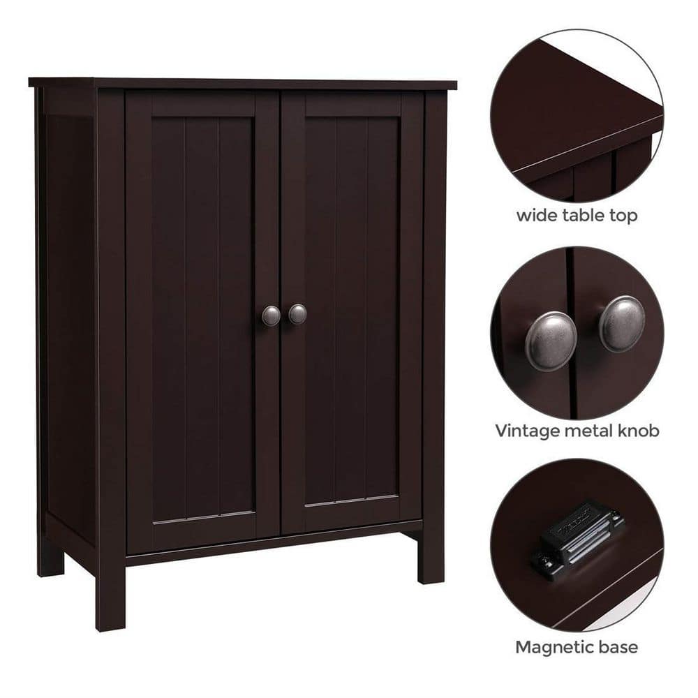 Brown MDF Living Room Cabinet with Adjustable Shelving
