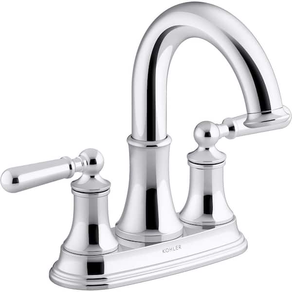 KOHLER Capilano 4 in. Centerset 2-Handle Bathroom Faucet in Polished Chrome