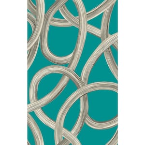 Blue Calix Turquoise Twisted Geo Wallpaper