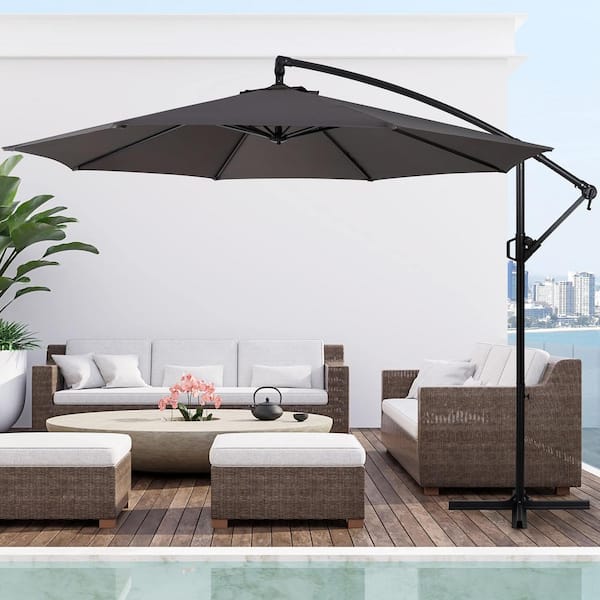 7 foot cantilever patio umbrella 7.5 ft. Steel Cantilever Tilt Patio Umbrella in Dark Gray Z0BY1MJL3Y