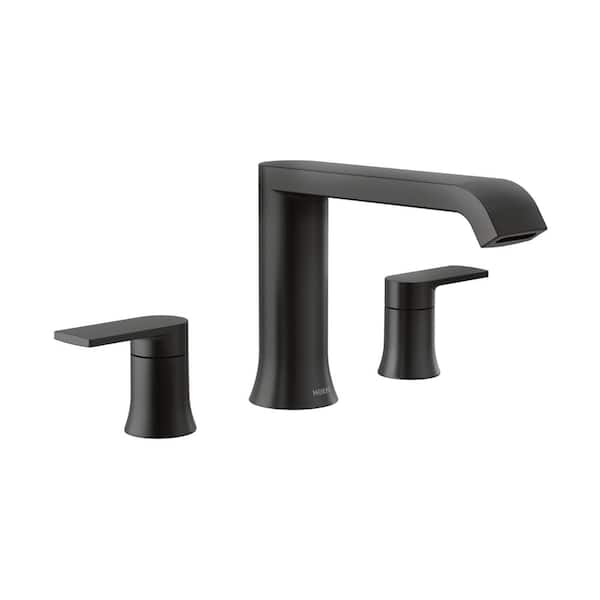 Genta LX 2-Handle Deck-Mount High Arc Roman Tub Faucet Trim Kit in Matte Black (Valve Not Included)