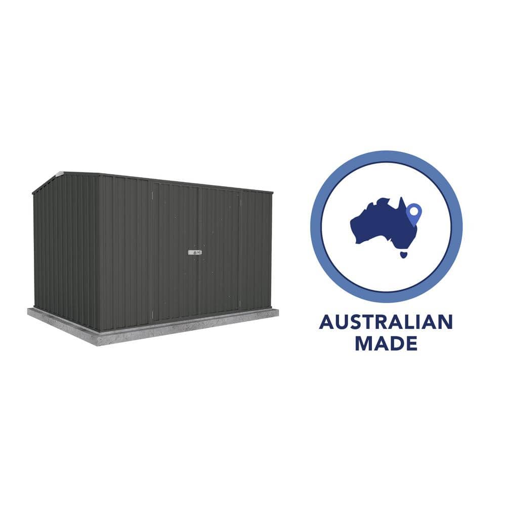 Monument Gray 10' x 7' Galvanized Steel Double Door Storage Shed
