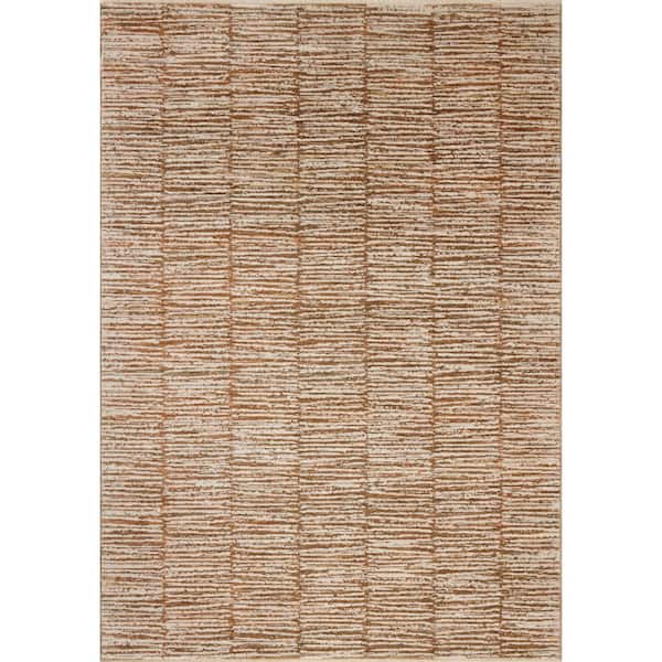 Nellie Terracotta / Ivory 2 ft. 6 in. x 7 ft. 6 in. Contemporary Runner Rug