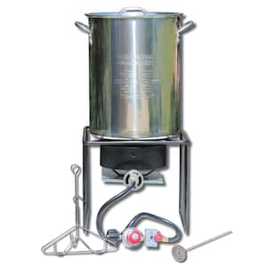 12 in. Welded Square Turkey Fryer Package with Stainless Steel Turkey Pot