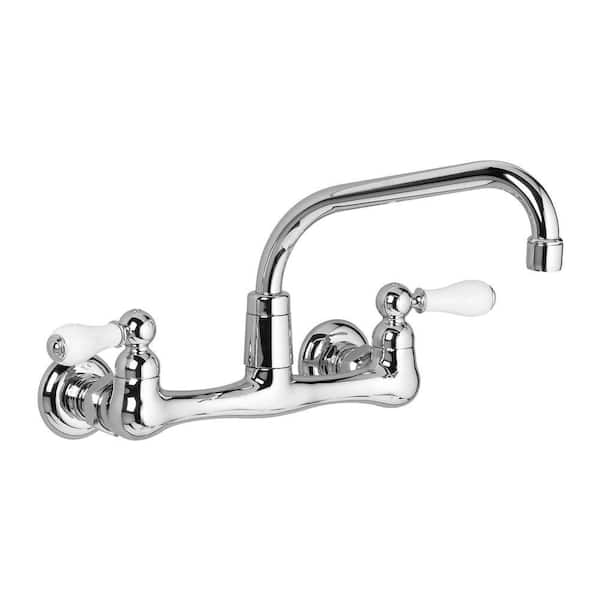 American Standard Heritage Wall-Mount 2-Handle Utility Faucet in Polished Chrome