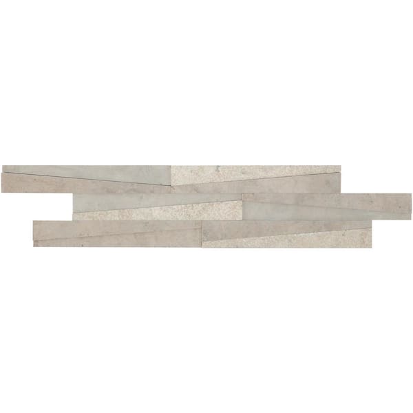 Daltile Premier Elegance Volcanic Gray 4 in. x 20 in. Limestone Wedge Mosaic Tile (3.9 sq. ft./Case)