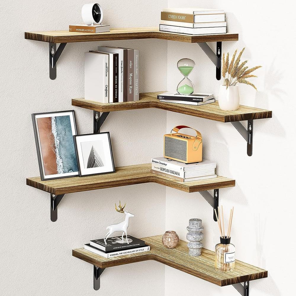 Cubilan 16.5 in. W x 11.4 in. D Light Brown Decorative Wall Shelf ...