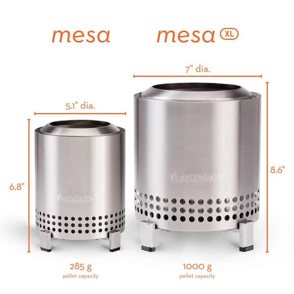 Solo Stove Mesa XL 7.6 x 8.6 in. Stainless Steel Wood